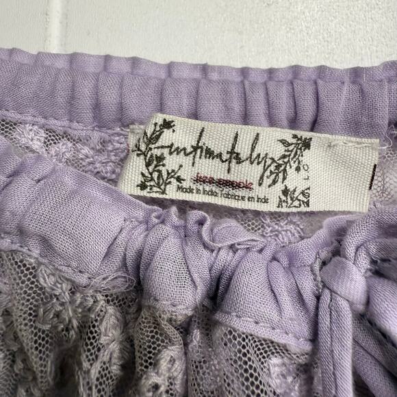 Free People maxi skirt floral lace pleated sheer tiered ruffle Large - Picture 7 of 8